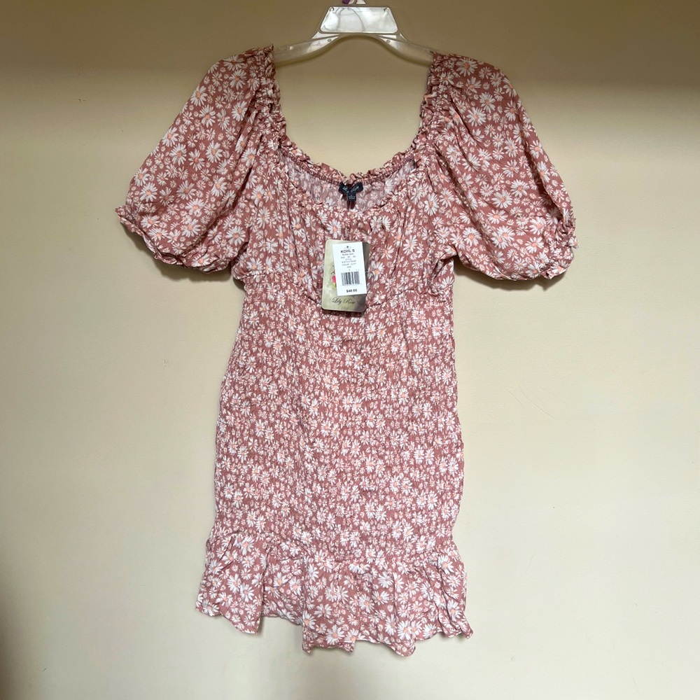 Lily Rose Pink Floral Puff Sleeve Dress